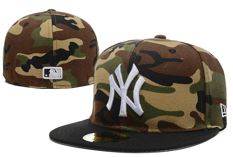 New York Yankees Camo Fitted Hat LX 0721